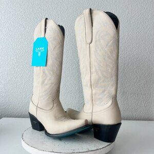 Lane Women's Cream Heeled Boots